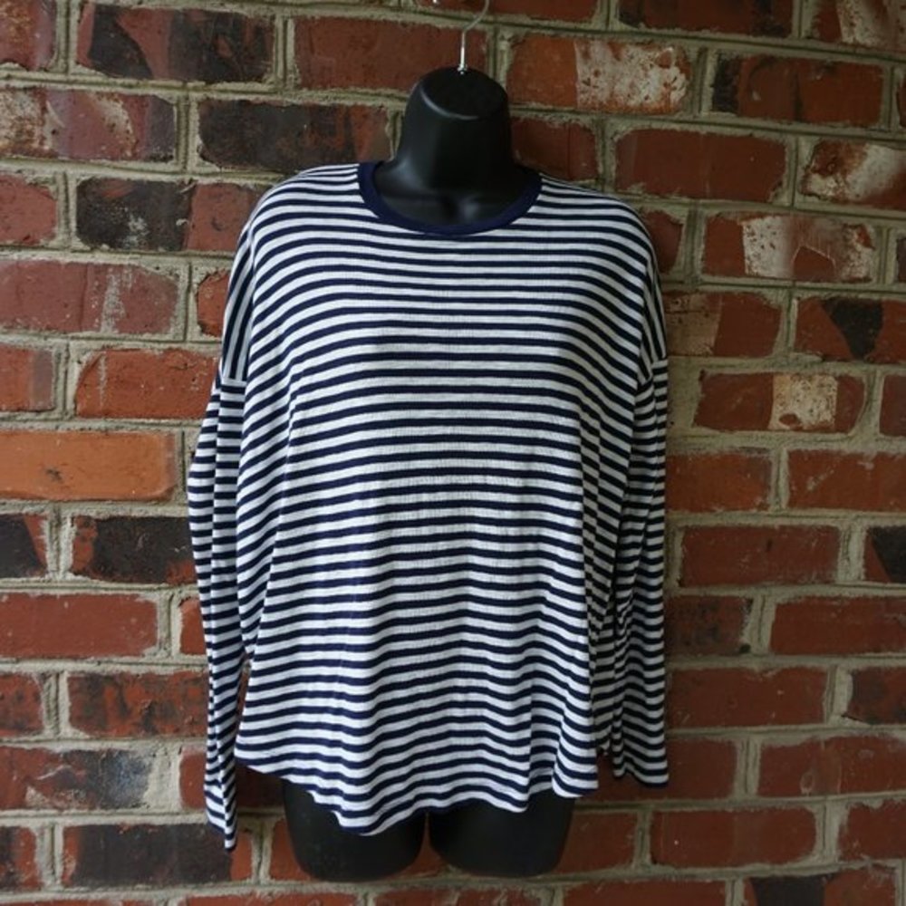 Arie Blue Striped Real Soft Long Sleeve Tee